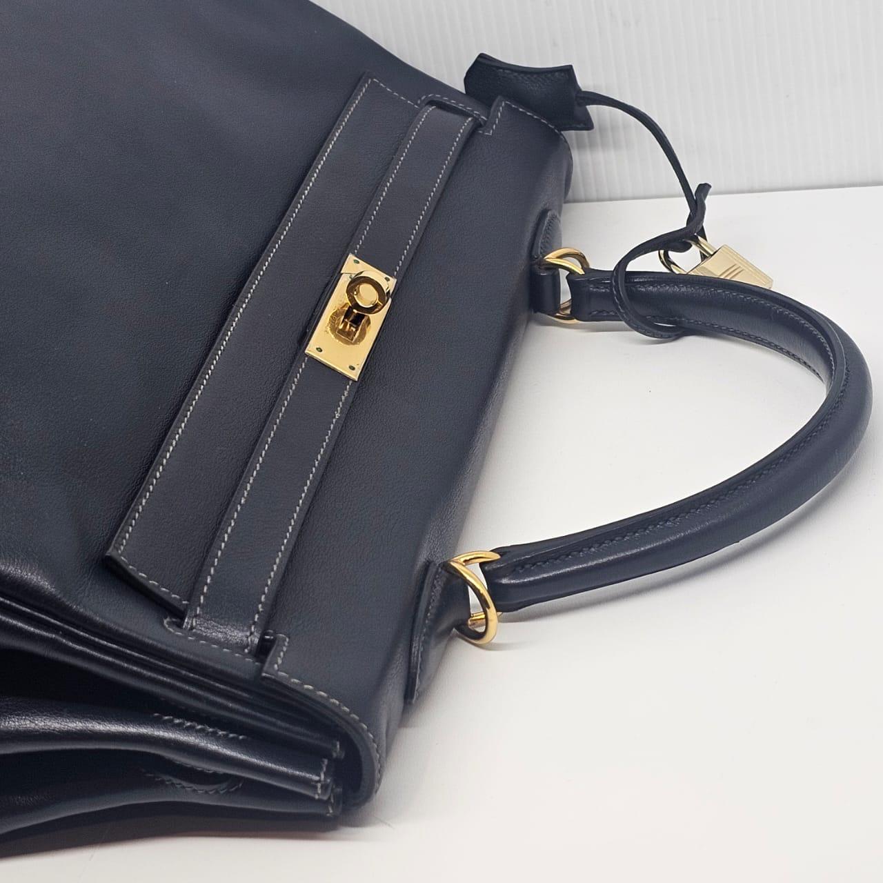 2004 Hermes Bolso Kelly 35 Azul Índigo Swift Retourne en Bueno Estado en Jakarta, Daerah Khusus Ibukota Jakarta