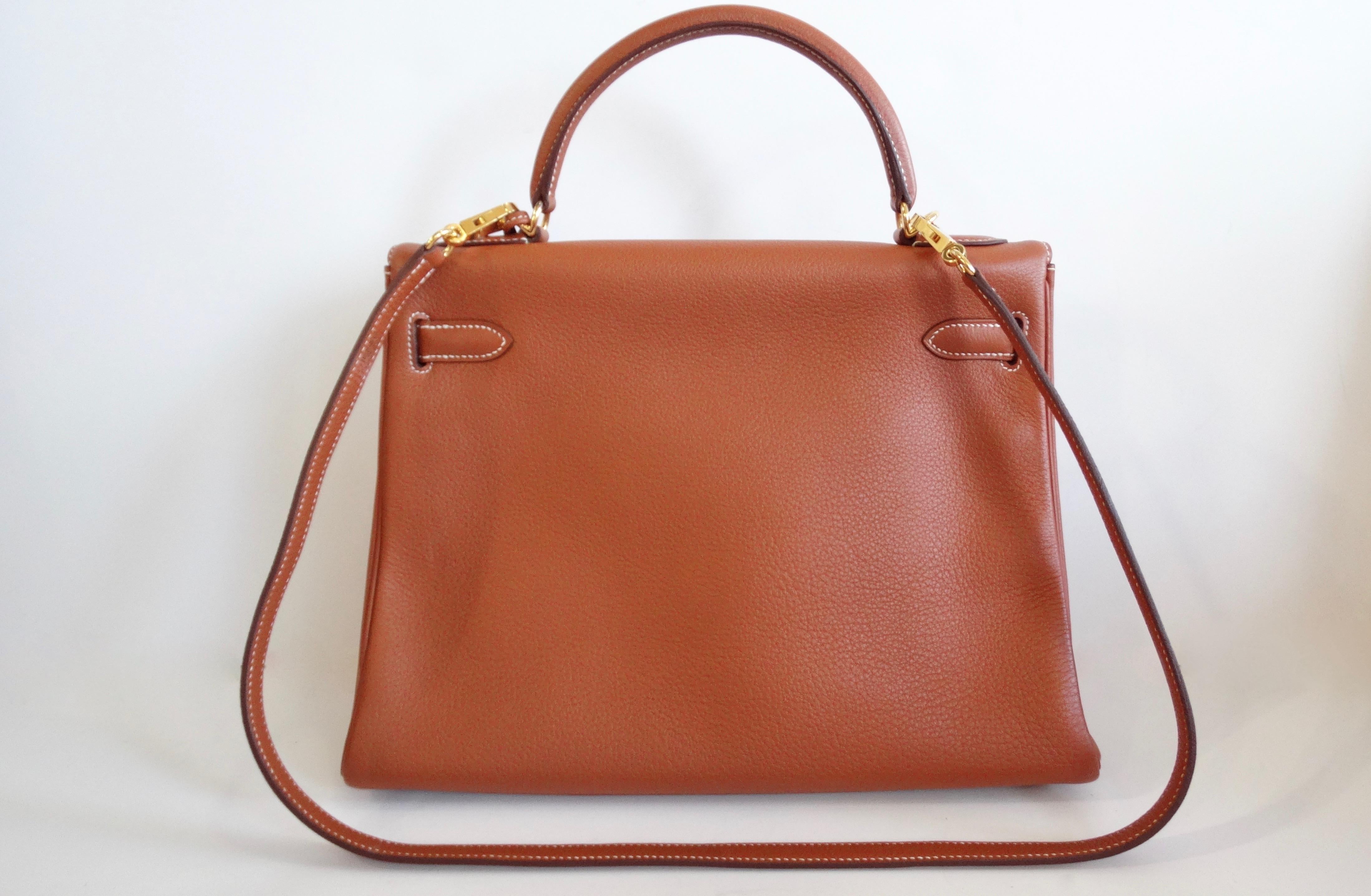 Hermès Kelly Retourne 32cm Gold Togo  10