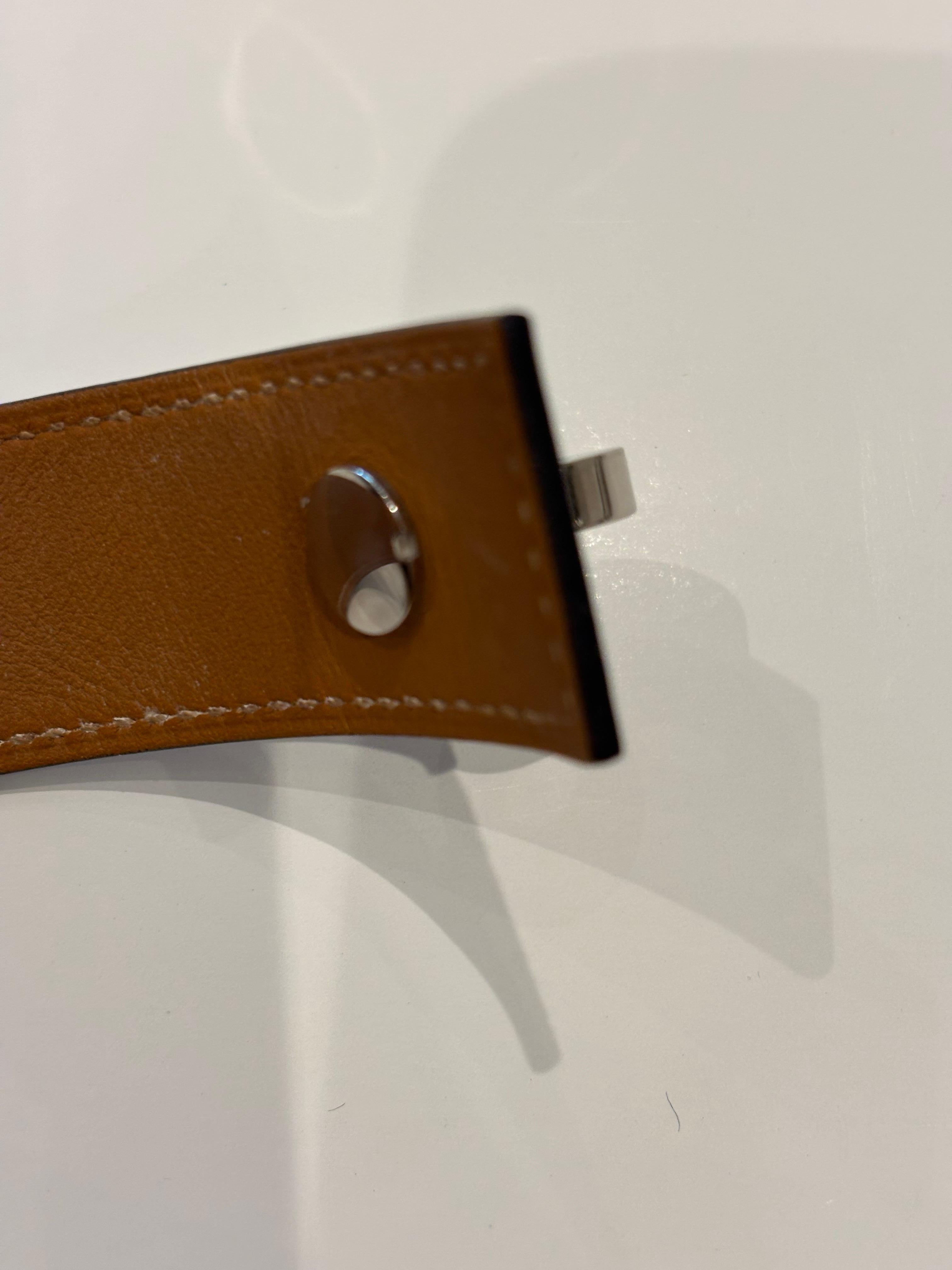 2004 HERMES Braccialetto Hip Hop blu navy con placcatura in palladio e scatola in vendita 2