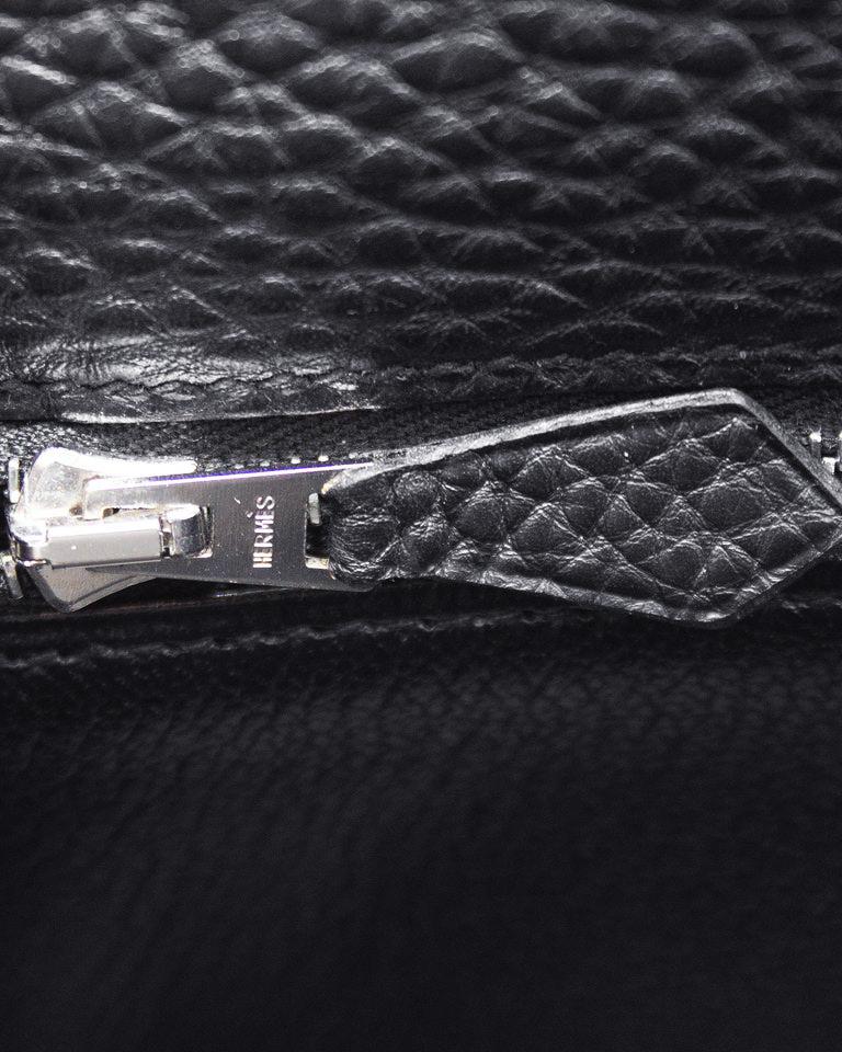 2004 Hermes Black 28cm Retourne Togo Kelly Bag with Palladium Hardware 4