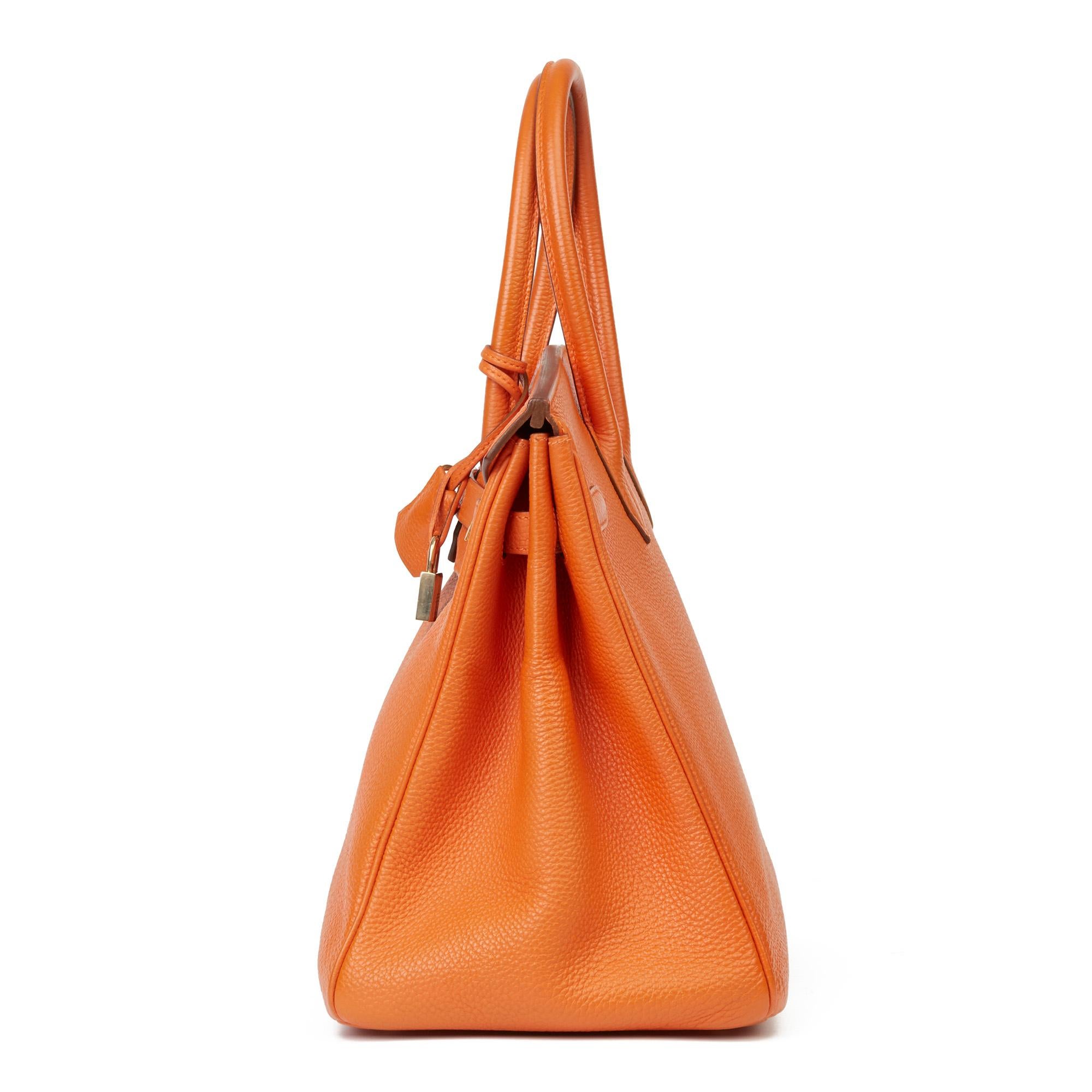 2004 Hermès Orange H Togo Leather Birkin 35cm In Good Condition In Bishop's Stortford, Hertfordshire