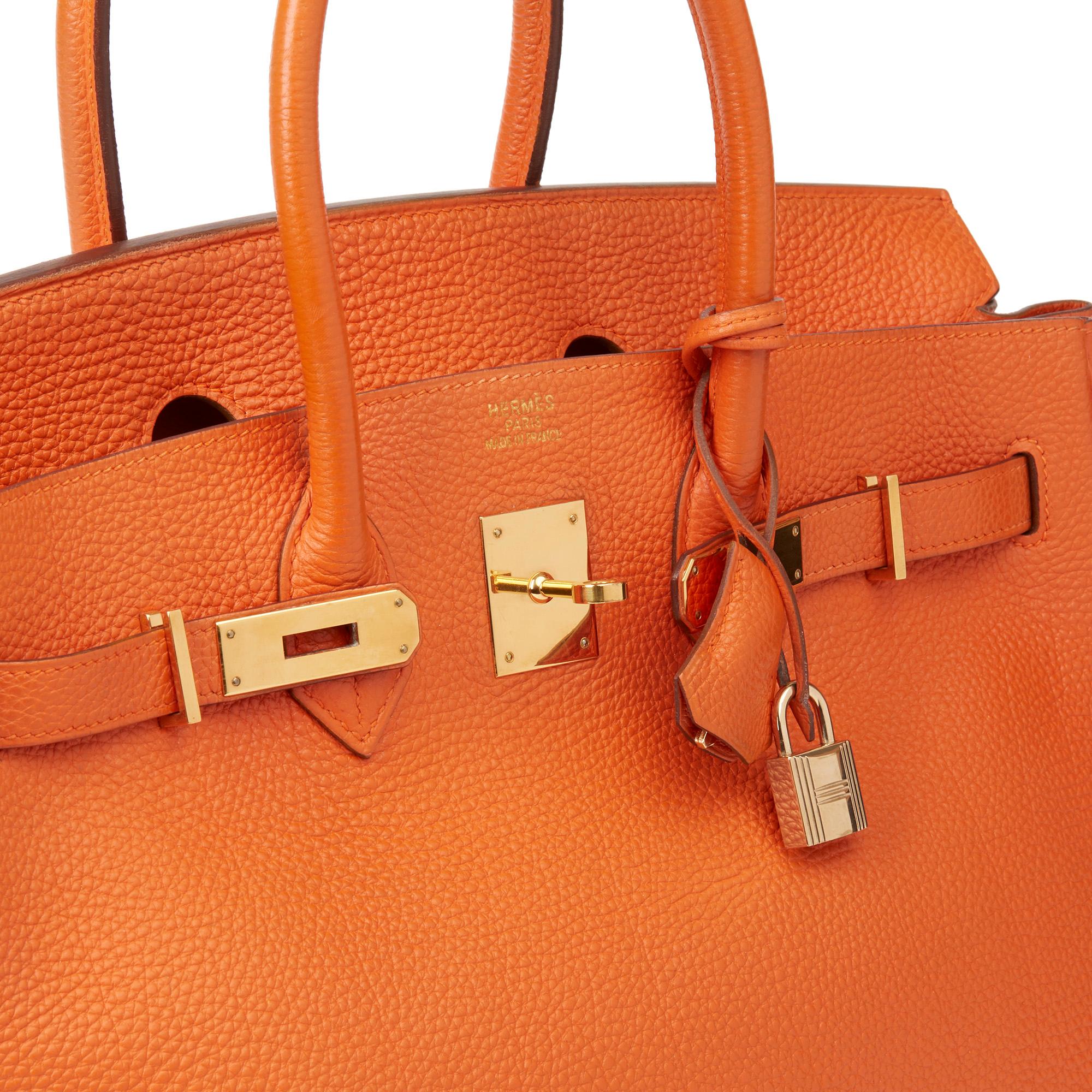 2004 Hermès Orange H Togo Leather Birkin 35cm 3