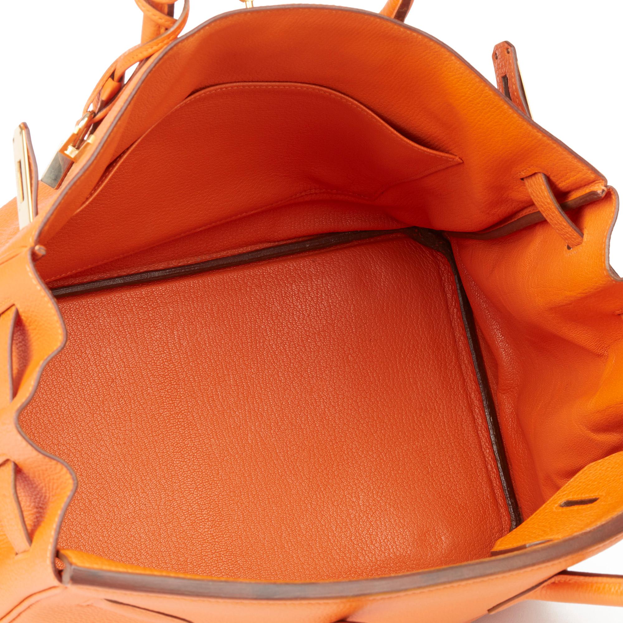 2004 Hermès Orange H Togo Leather Birkin 35cm 5