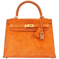 2004 Hermes Orange H Veau Doblis Kelly 25cm Sellier