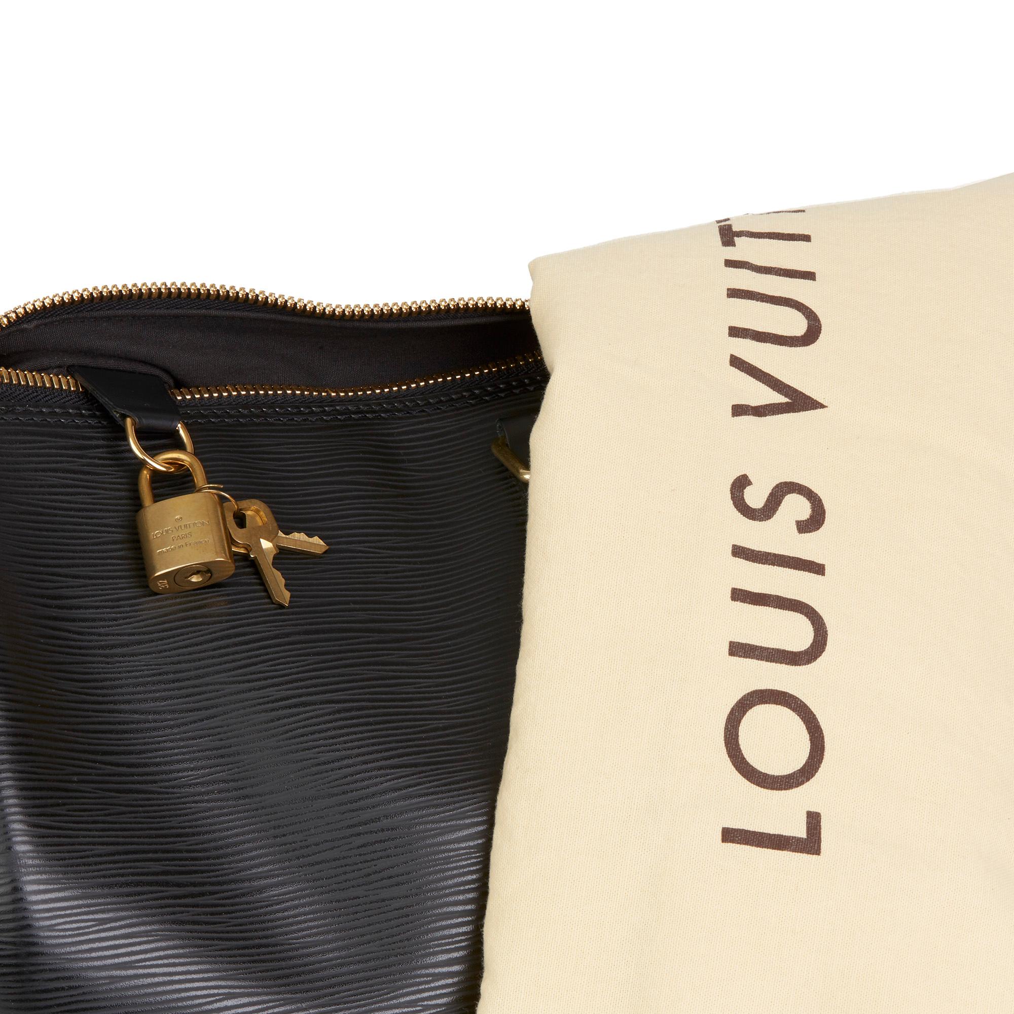2004 Louis Vuitton Black Epi Leather Keepall 45 8