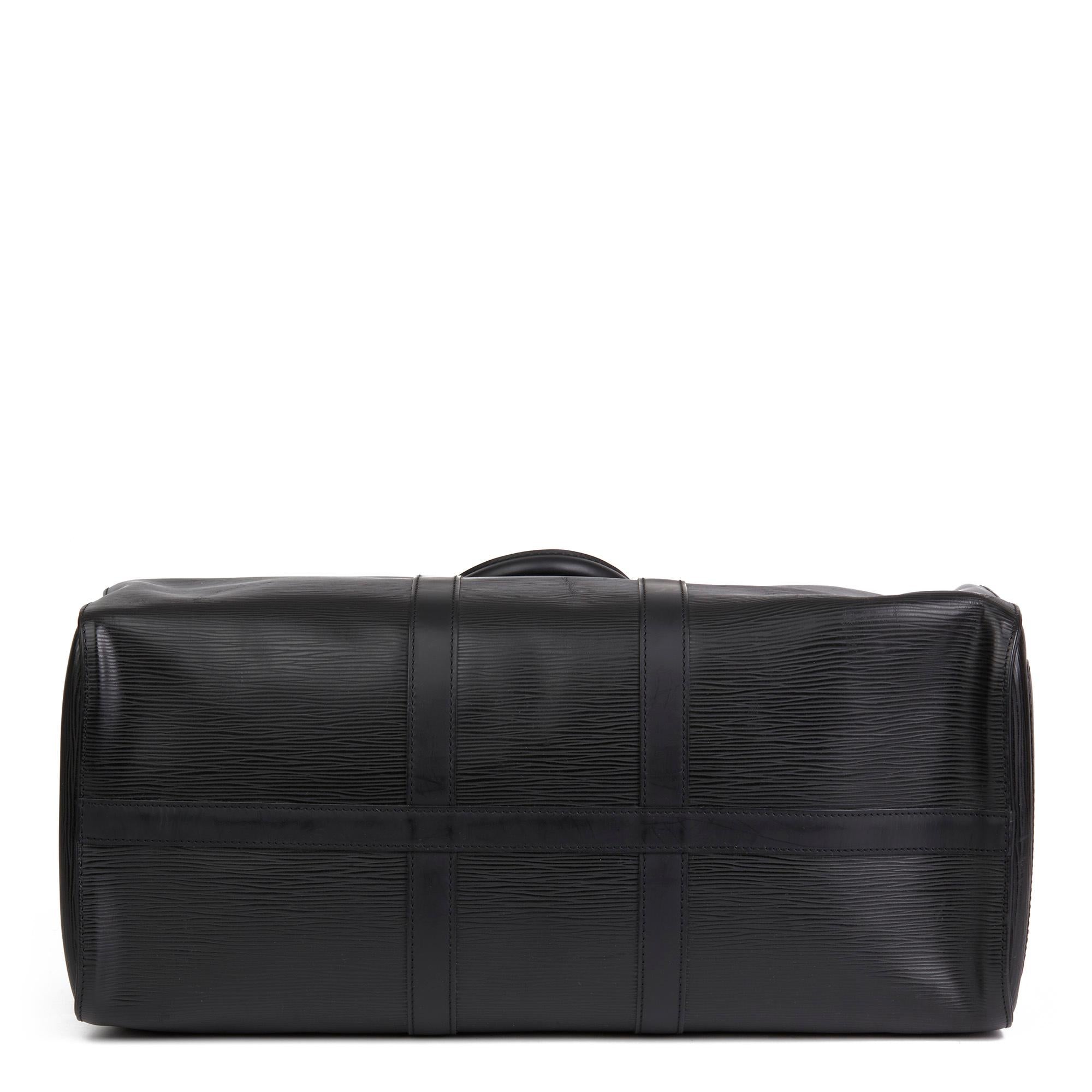 2004 Louis Vuitton Black Epi Leather Keepall 45  2