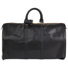 Used 2004 Louis Vuitton Black Epi Leather Keepall 45 