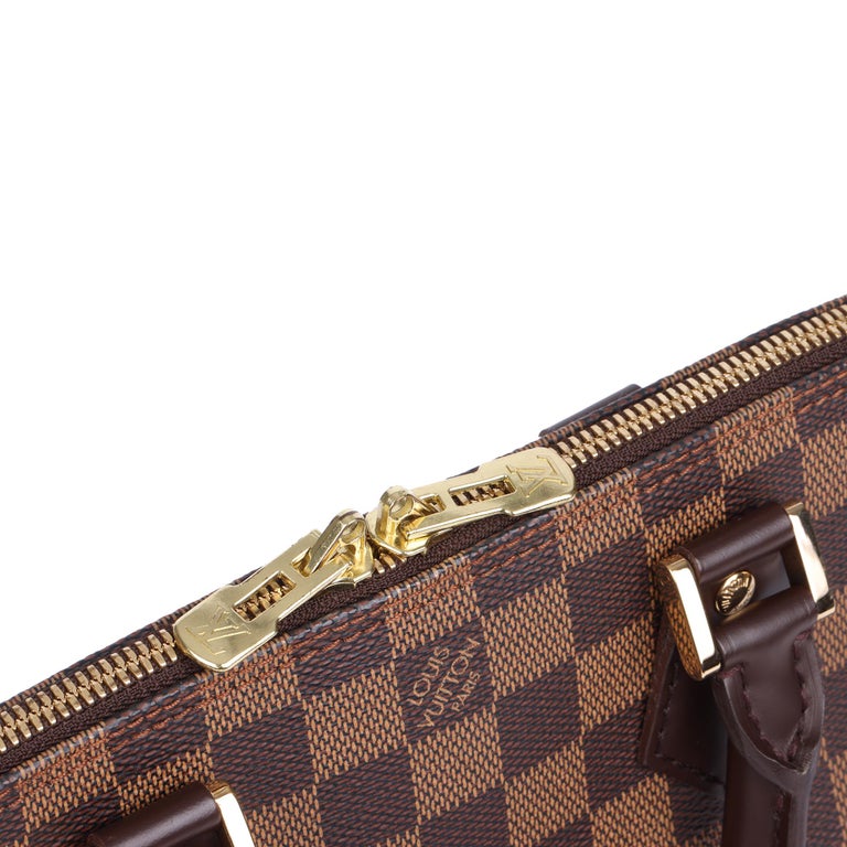 2004 Louis Vuitton Brown Damier Ebene Coated Canvas & Calfskin Leather Alma PM For Sale 2
