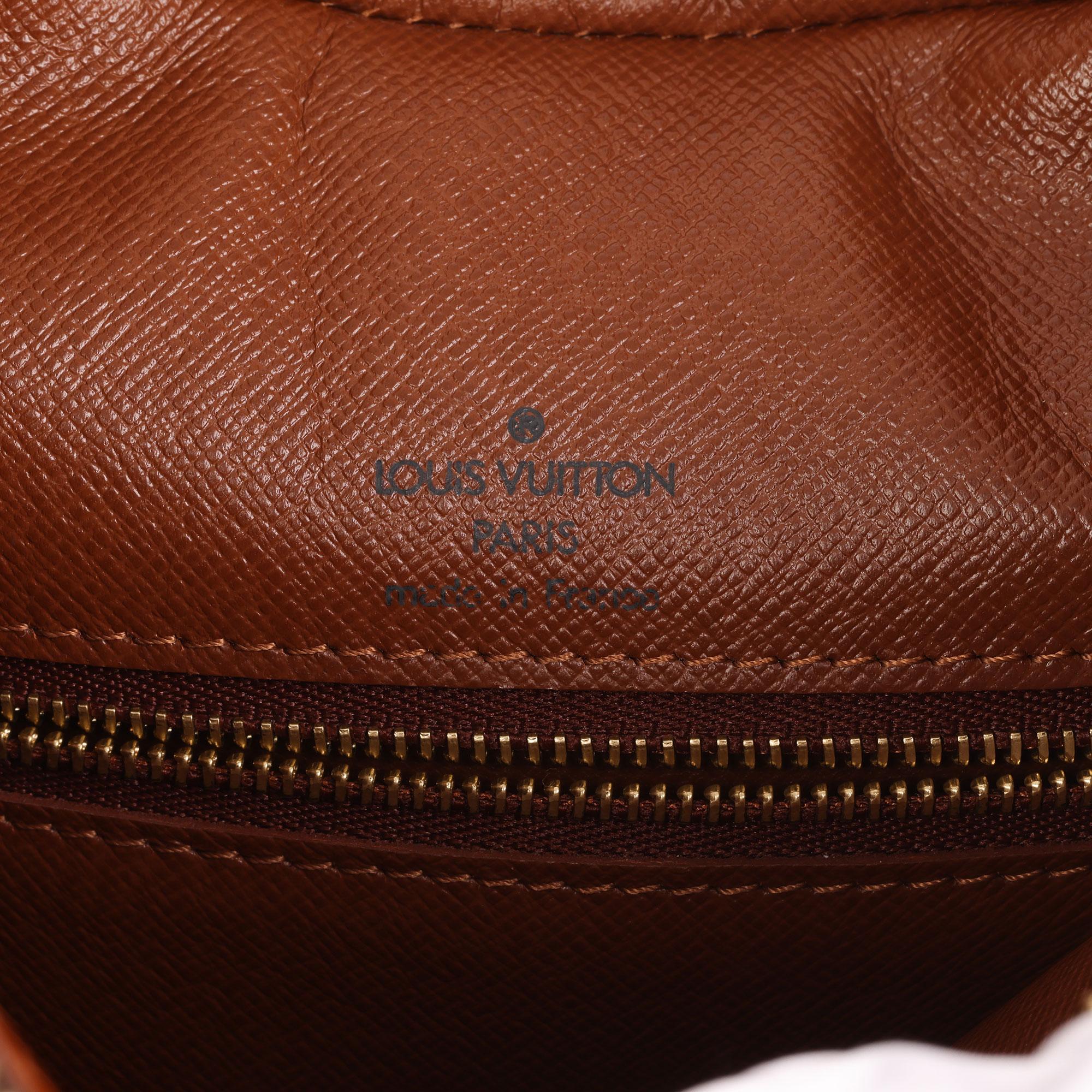 2004 Louis Vuitton Brown Monogram Coated Canvas & Vachetta Leather Boulogne 30 2
