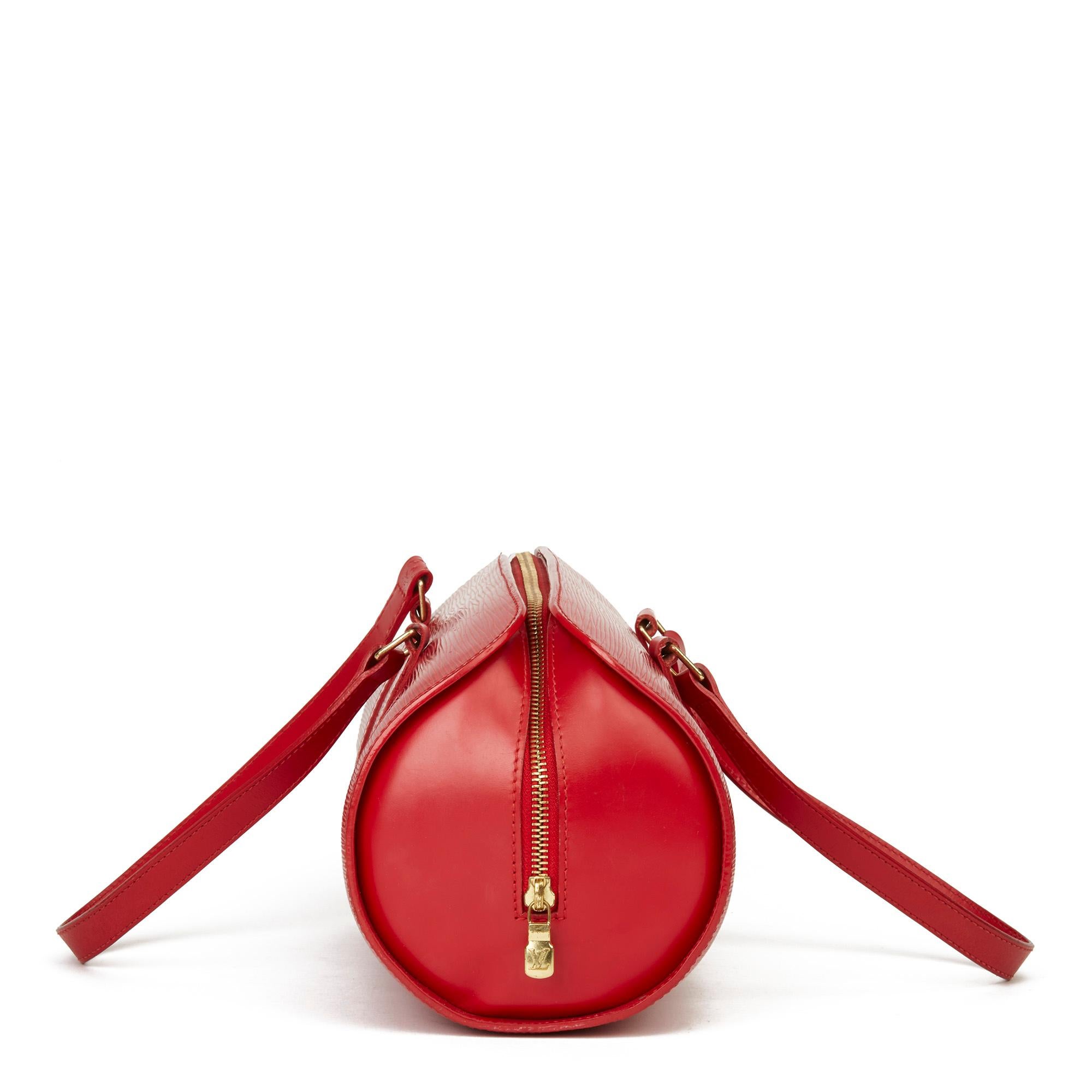 2004 Louis Vuitton Red Epi Leather Papillon 30cm with Pouch In Good Condition In Bishop's Stortford, Hertfordshire