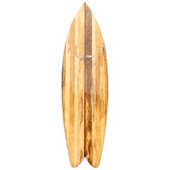 Used 2004 Mike Hynson Agave Wood Quad Fin Surfboard