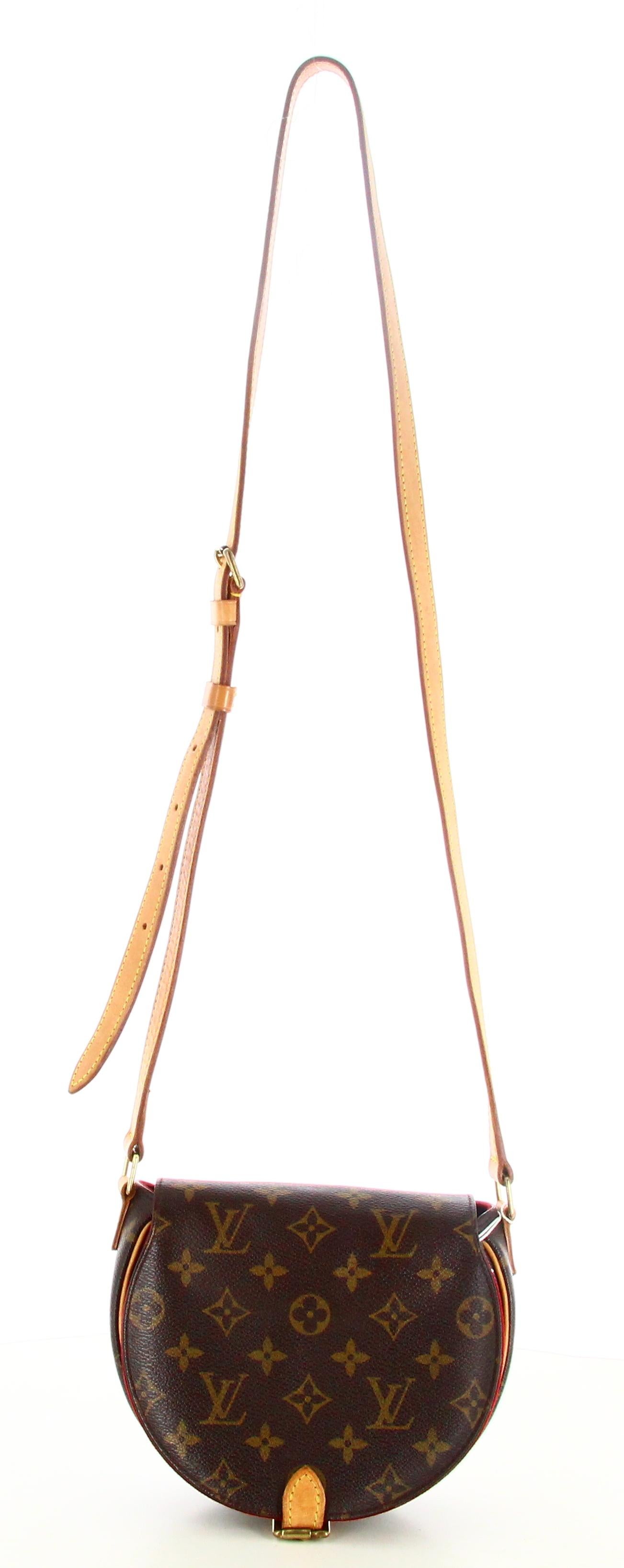 2004 Monogram Canvas Bag Louis Vuitton Tambourine

- Very good condition. Shows very slight signs of wear over time. 
- Louis Vuitton shoulder bag 
- Monogram canvas
- Long brown leather shoulder strap 
- Inside: red suede plus inside pocket