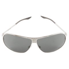 2004 Rare Dior by J.Galliano Silver Tone Aviator Mask Sunglasses