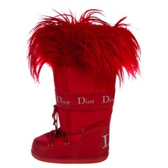 Dior Red Embroidered Leather Platform Pumps Size 38 For Sale at 1stDibs