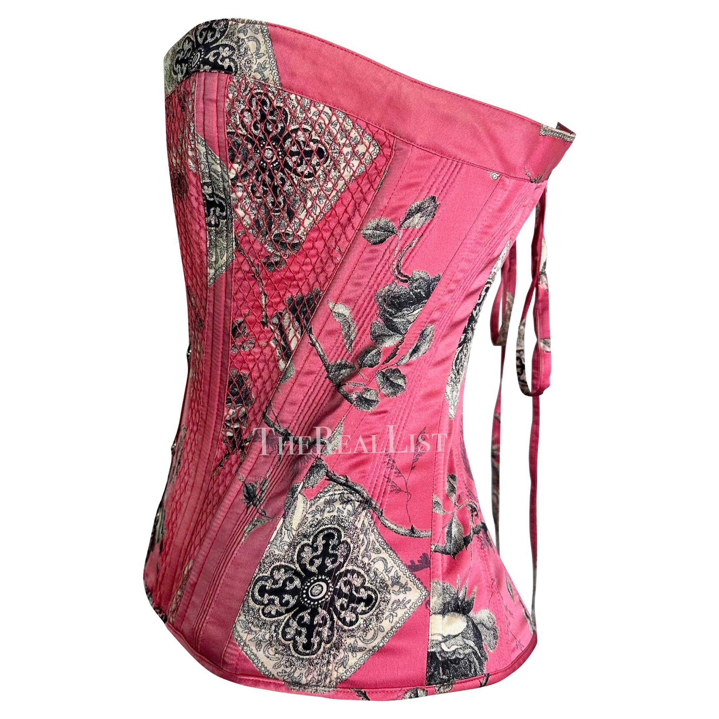 pink floral corset top