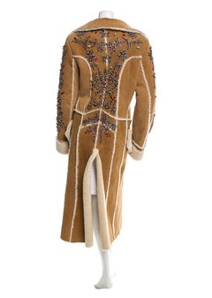 2004 Roberto Cavalli runway Crystal embellished shearling coat