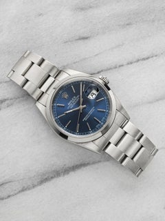 Rolex Datejust 16200 del 2004, acciaio inossidabile, quadrante blu, automatico, 36 mm