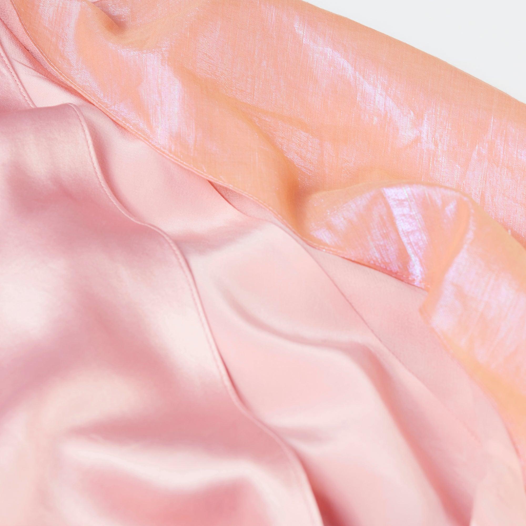 2004 Runway Documented Zac Posen Pink Silk Panelled Dress In Good Condition In London, GB