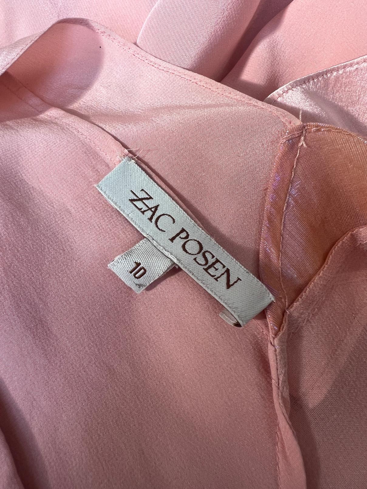 Women's 2004 Runway Documented Zac Posen Pink Silk Panelled Dress
