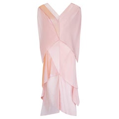 2004 Laufsteg Dokumentiertes Zac Posen Kleid aus rosa Seide mit Pantoletten