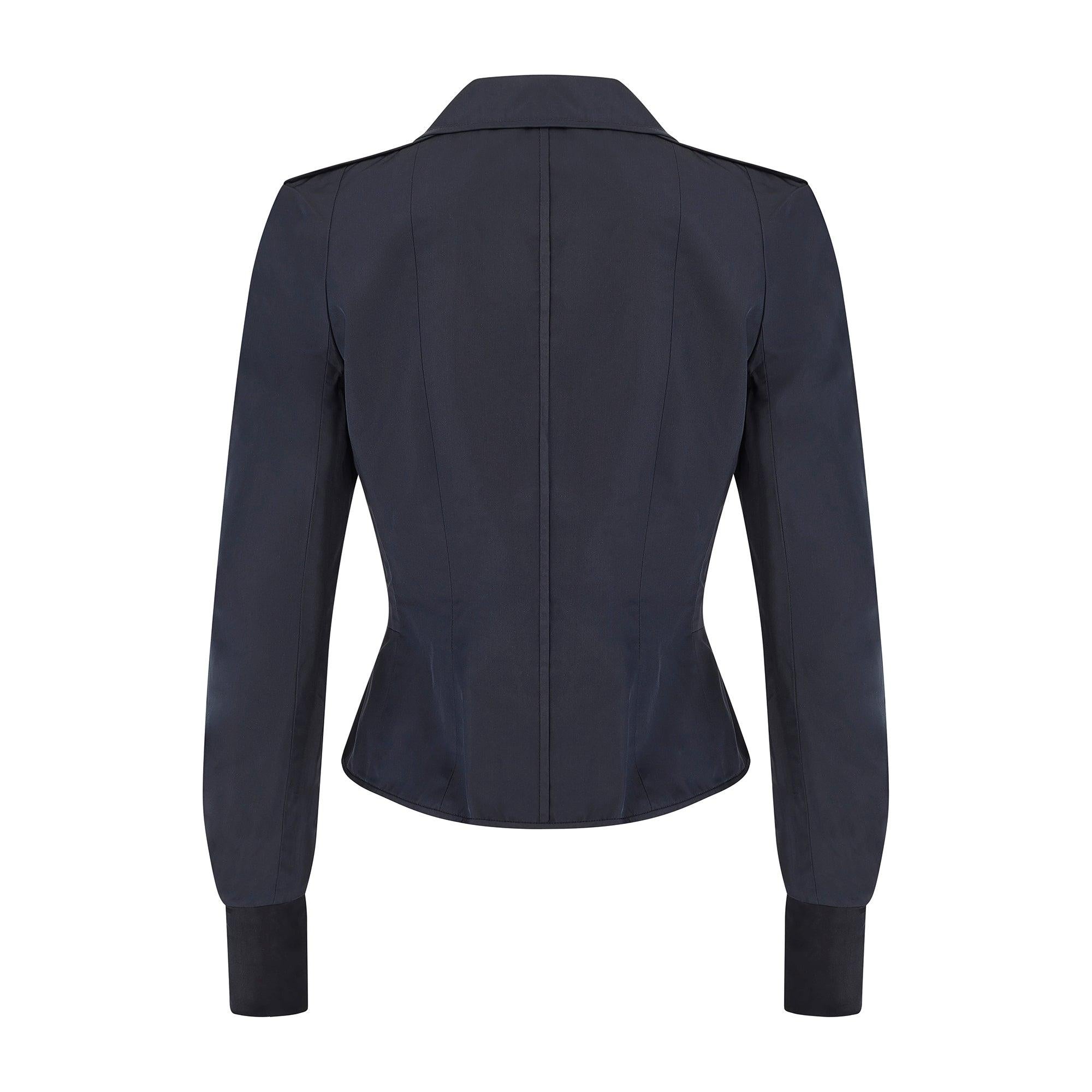 2004 Runway Yves Saint Laurent by Tom Ford Black Silk Jacket In Excellent Condition For Sale In London, GB
