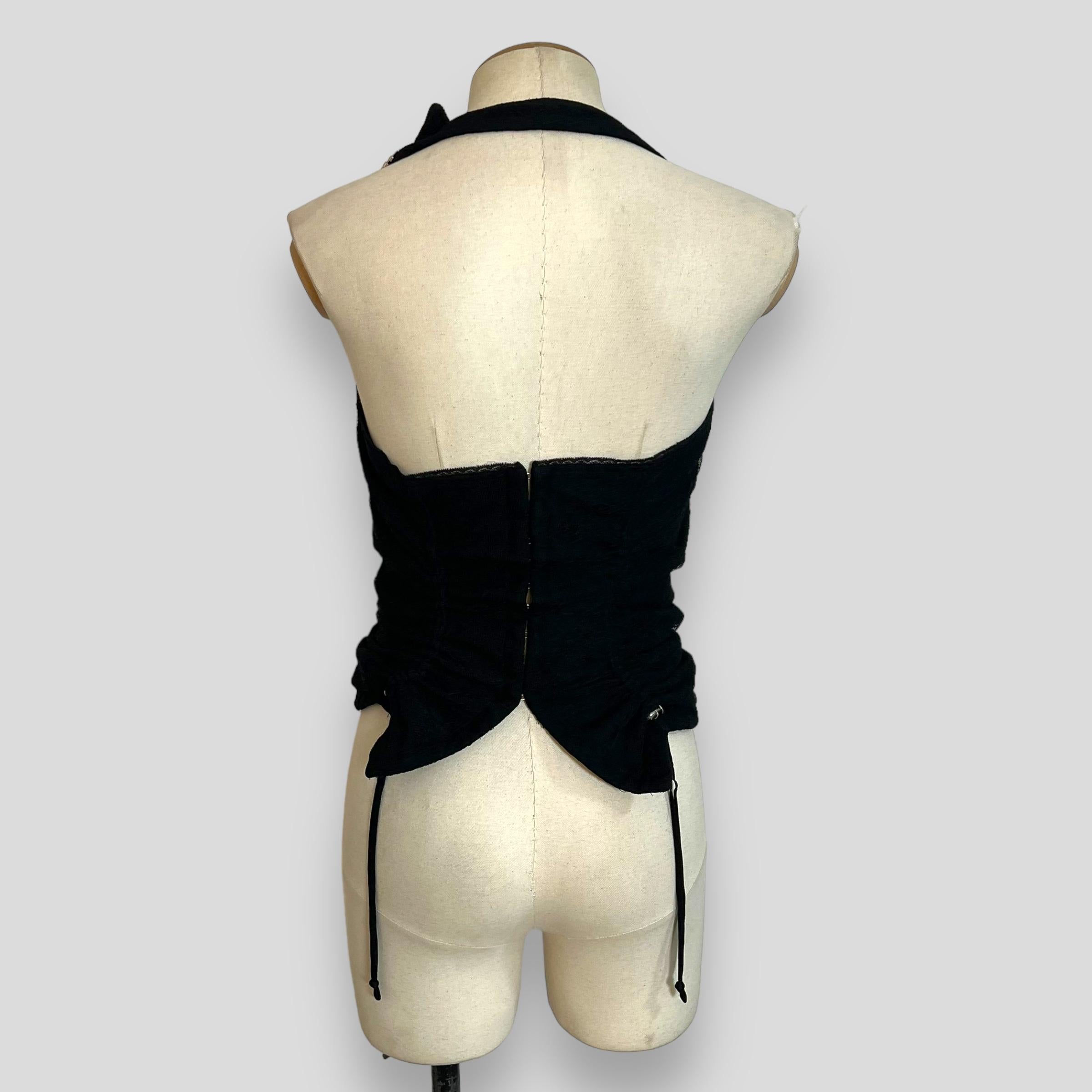 2004 s/s  Christian Dior By John Galliano Runway runwat Lace Corset halter Top In Good Condition For Sale In CAPELLE AAN DEN IJSSEL, ZH