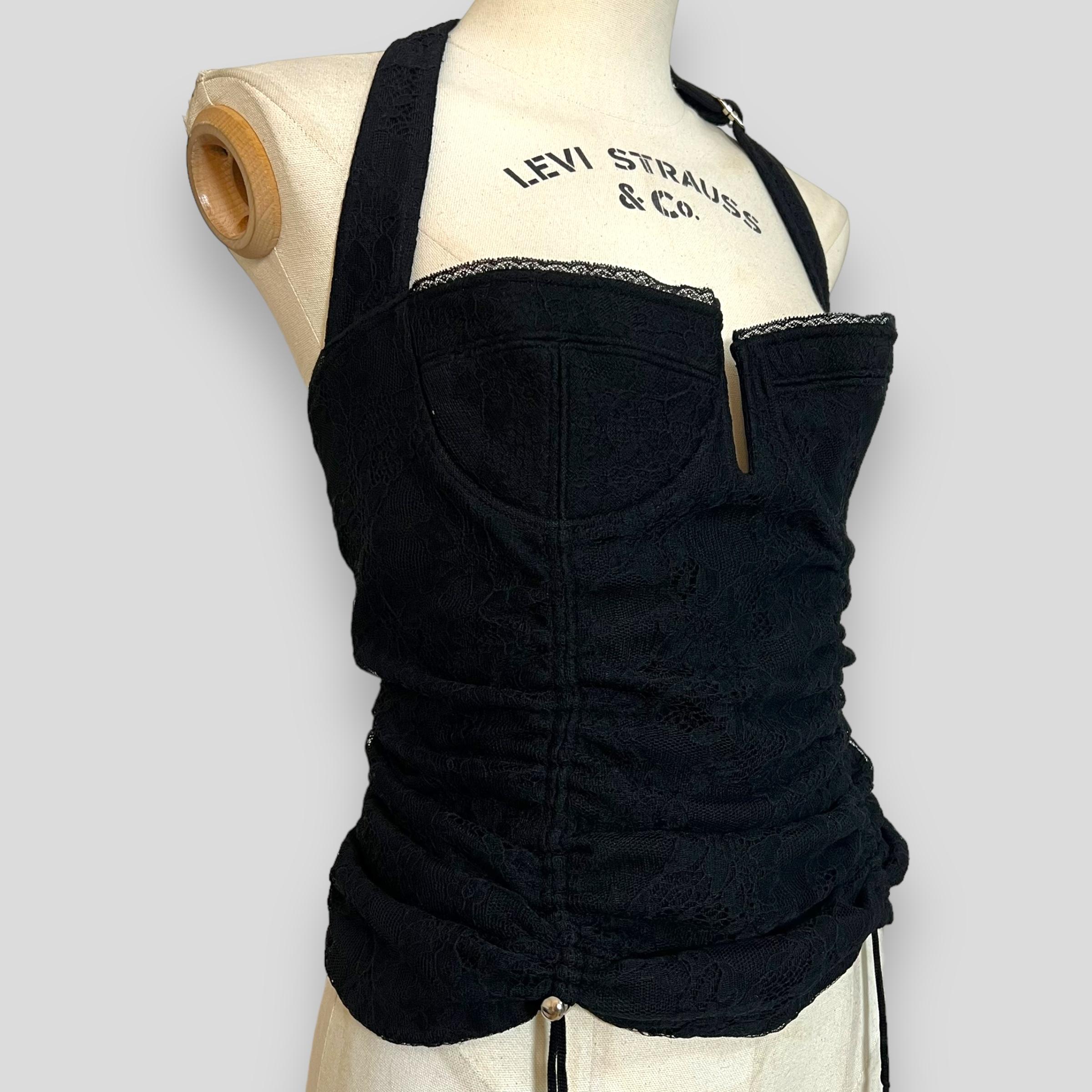2004 s/s  Christian Dior By John Galliano Runway runwat Lace Corset halter Top For Sale 1