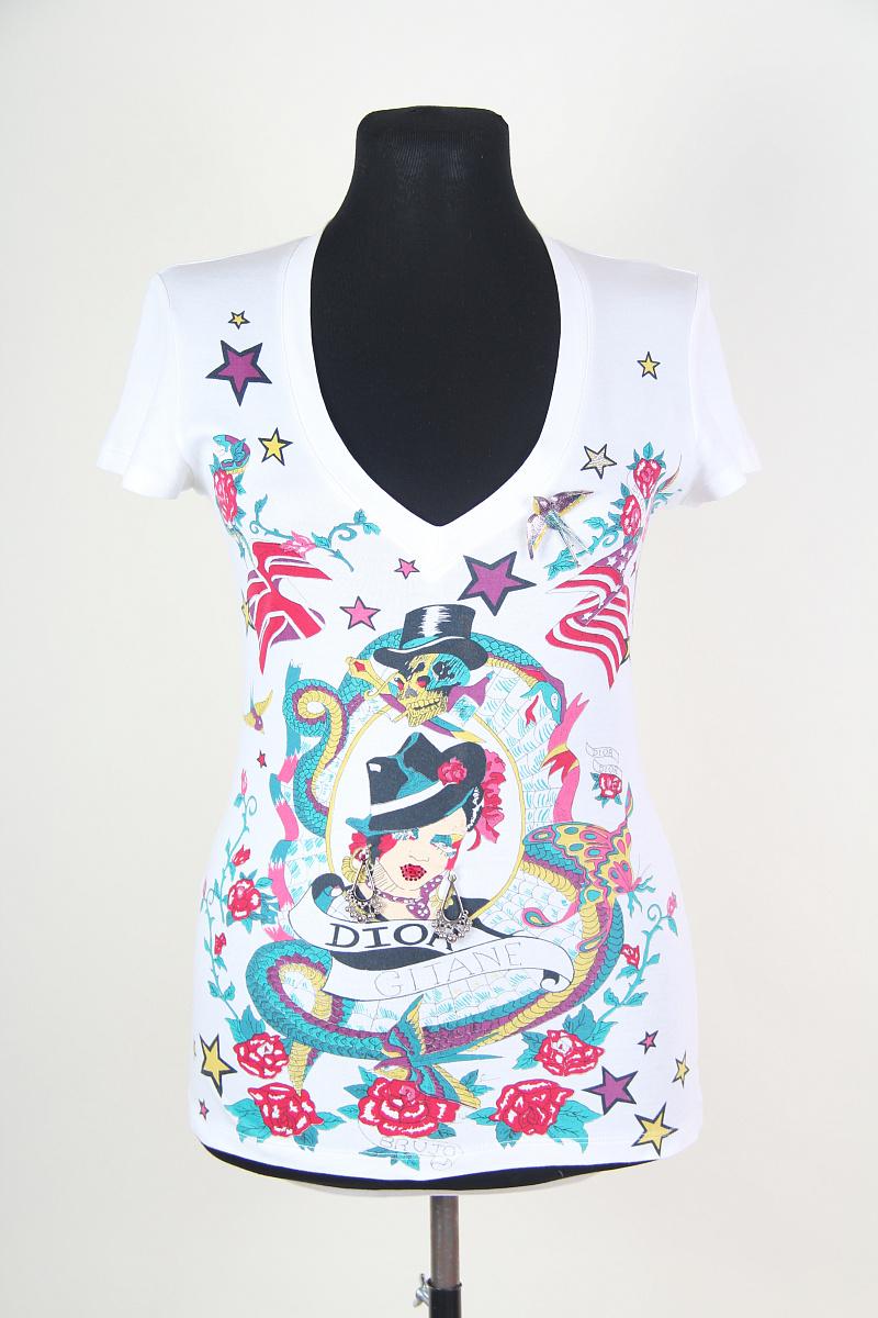 2004 conjunto Dior Gitane 2004  Camiseta de algodón Galliano Broche de golondrina esmaltado Gris en venta