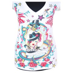 Set 2004 Dior Gitane 2004  T-shirt Galliano in cotone Spilla a forma di rondine smaltata