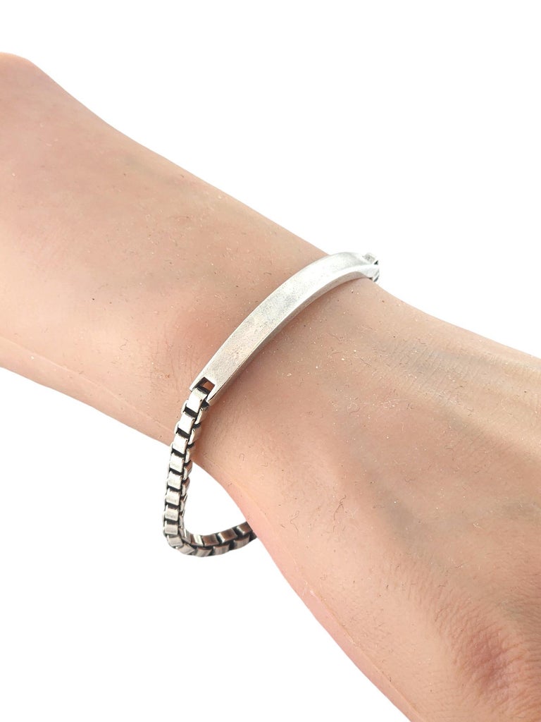 2004 Tiffany and Co Sterling Silver Venetian Link I.D. Bracelet