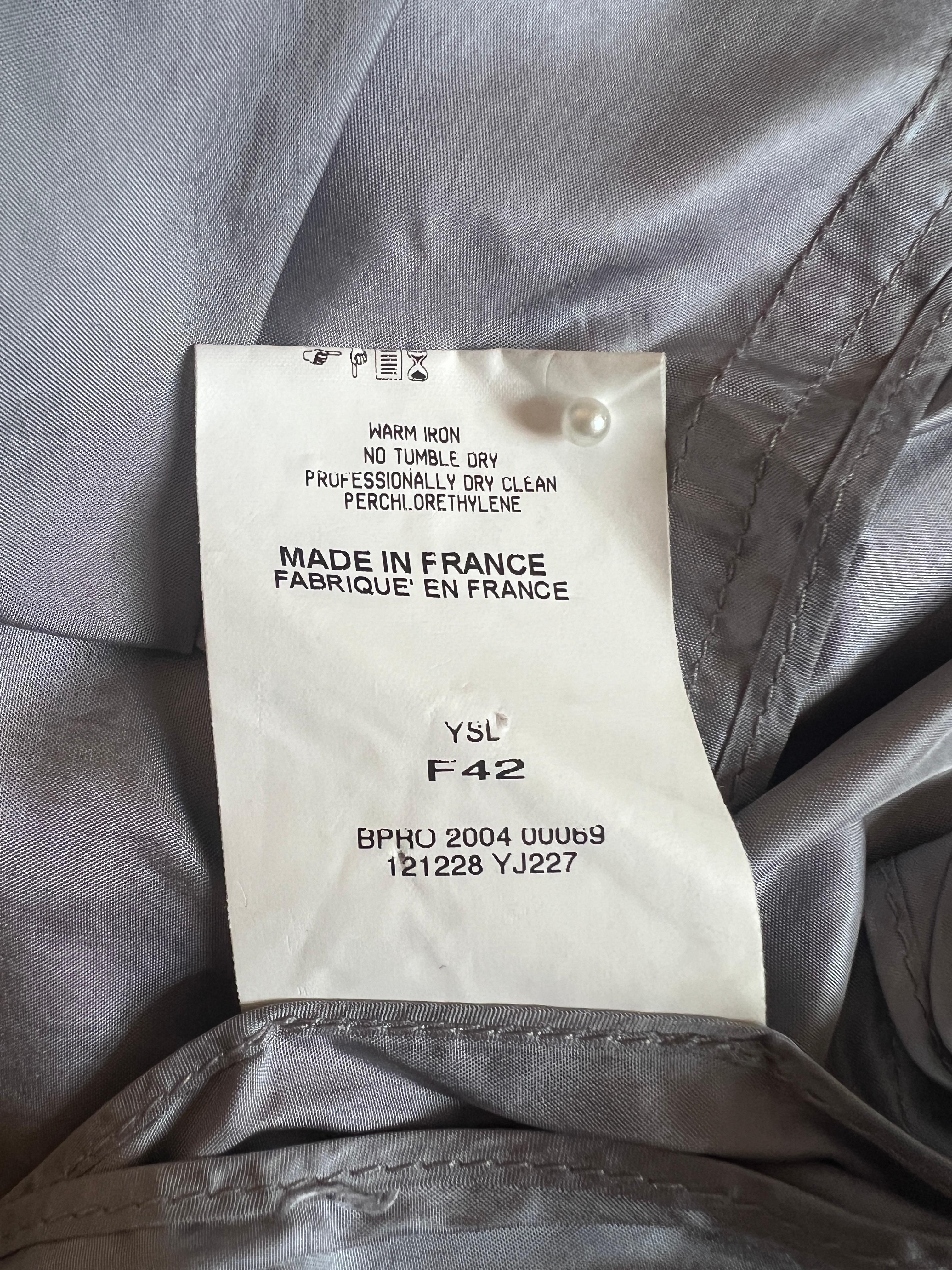 2004 Tom Ford per Saint Laurent Giacca grigio-lilla documentata in passerella in vendita 2