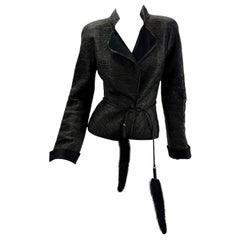 2004 Tom Ford for Yves Saint Laurent Rive Gauche Sculpted Quilted Leather Jacket