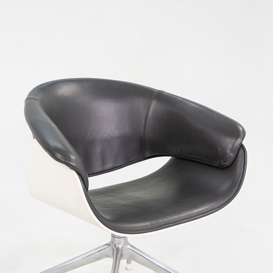 2004 Uwe Fischer for B&B Italia Sina Swivel Arm Dining / Desk Chairs in Leather For Sale 3