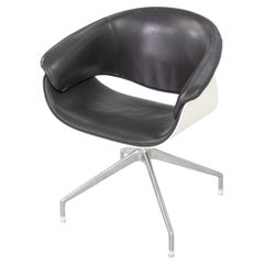 2004 Uwe Fischer for B&B Italia Sina Swivel Arm Dining / Desk Chairs in Leather