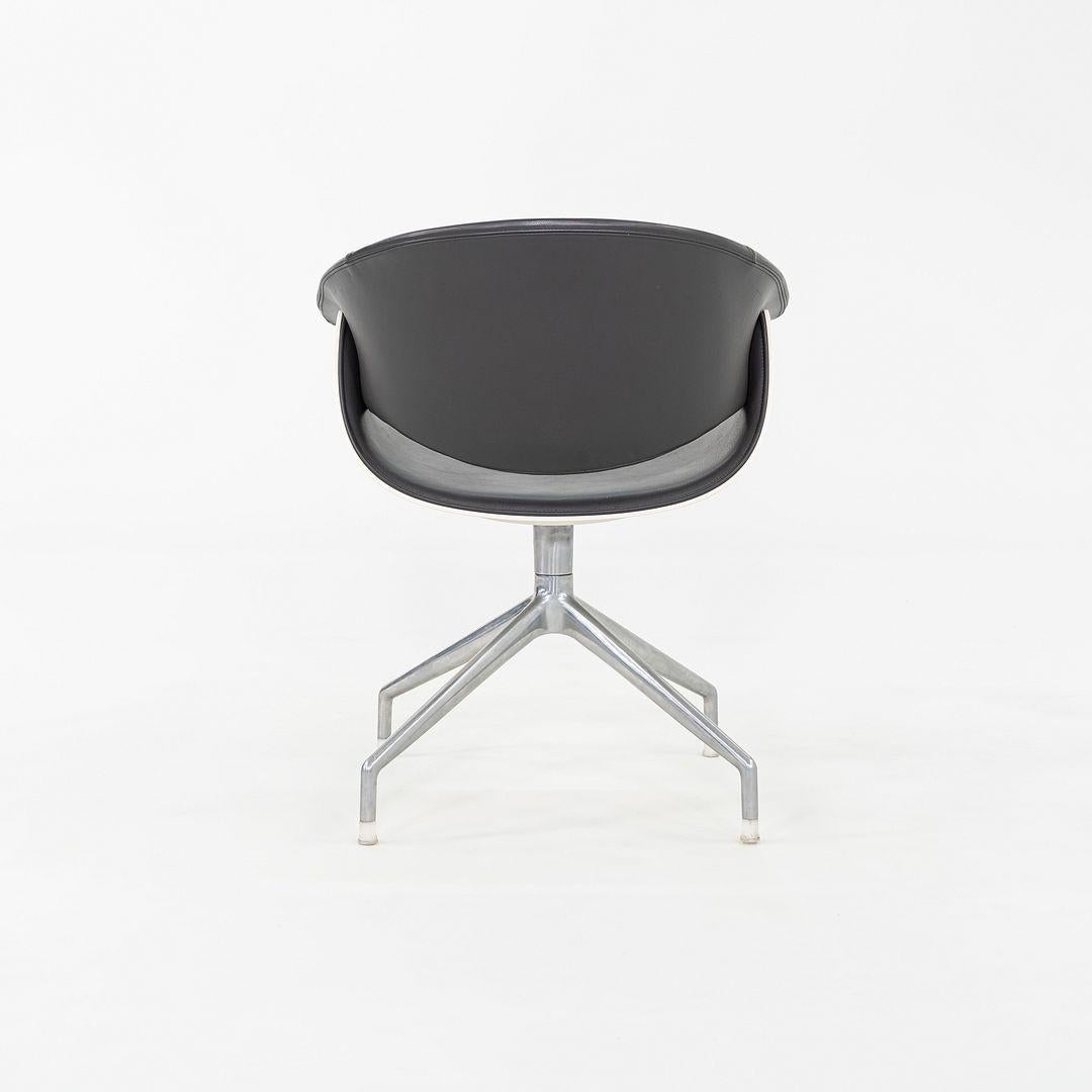 Modern 2004 Uwe Fischer for B&B Italia Sina Swivel Arm Dining / Desk Chairs in Leather For Sale