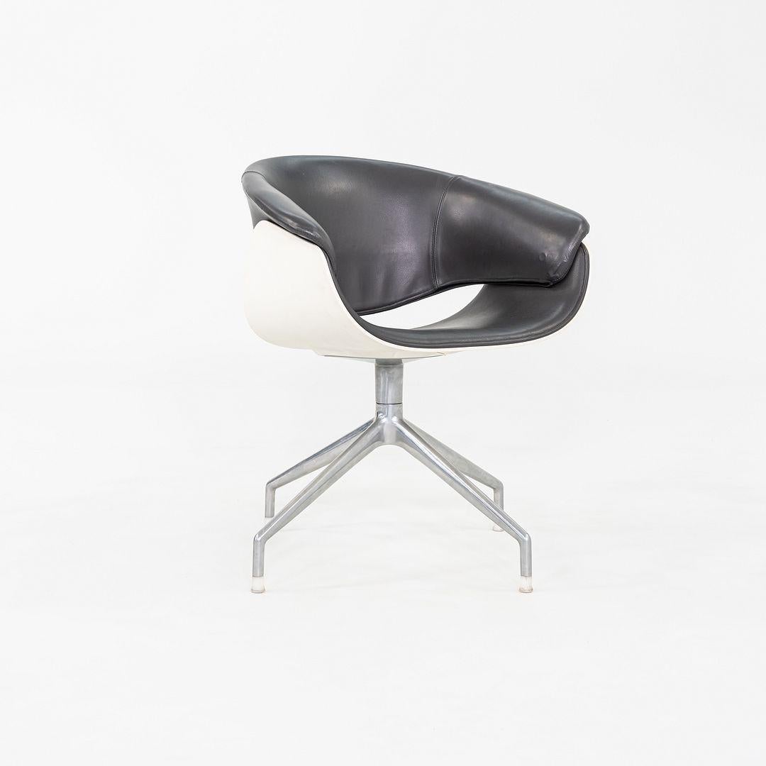 Italian 2004 Uwe Fischer for B&B Italia Sina Swivel Arm Dining / Desk Chairs in Leather For Sale