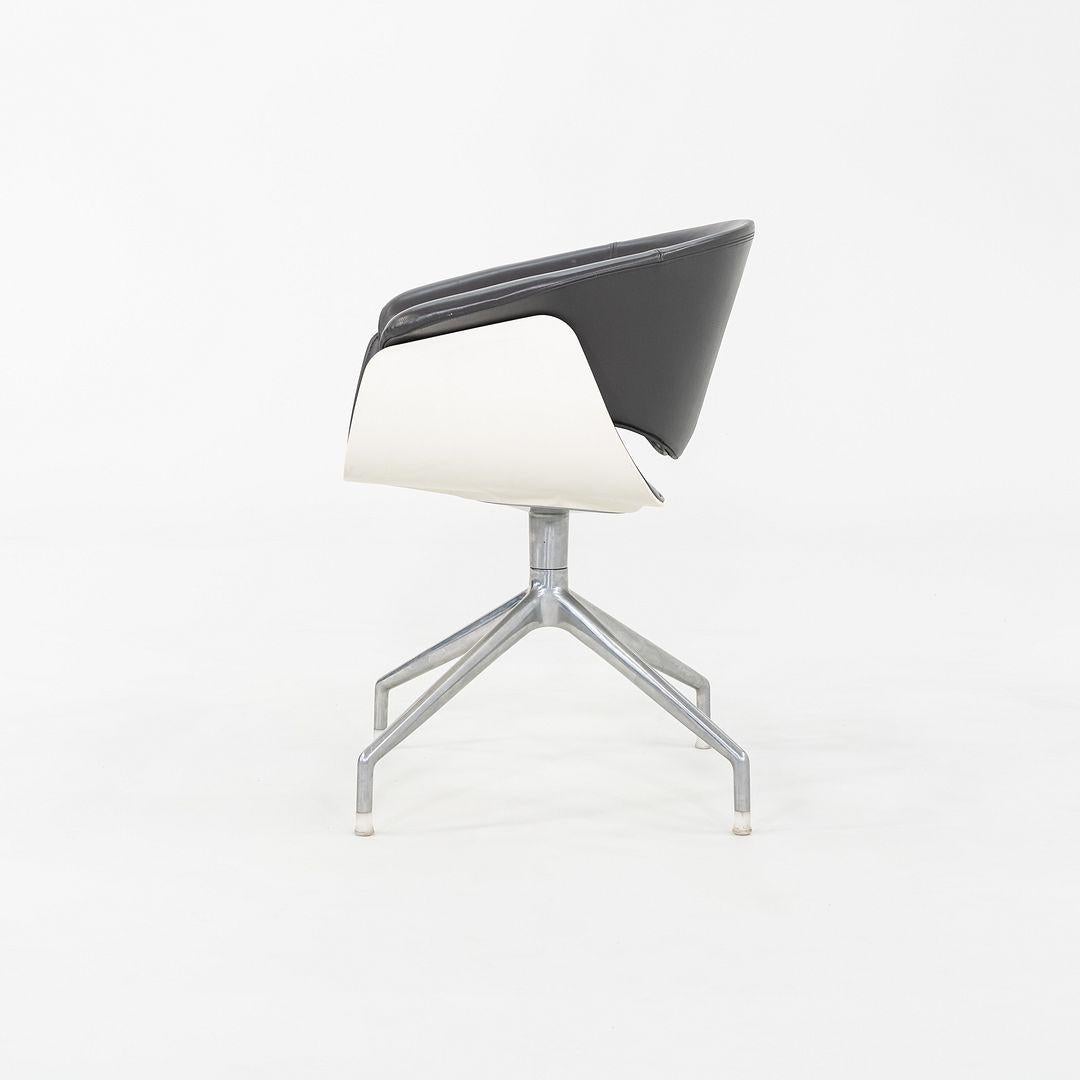 Contemporary 2004 Uwe Fischer for B&B Italia Sina Swivel Arm Dining / Desk Chairs in Leather For Sale