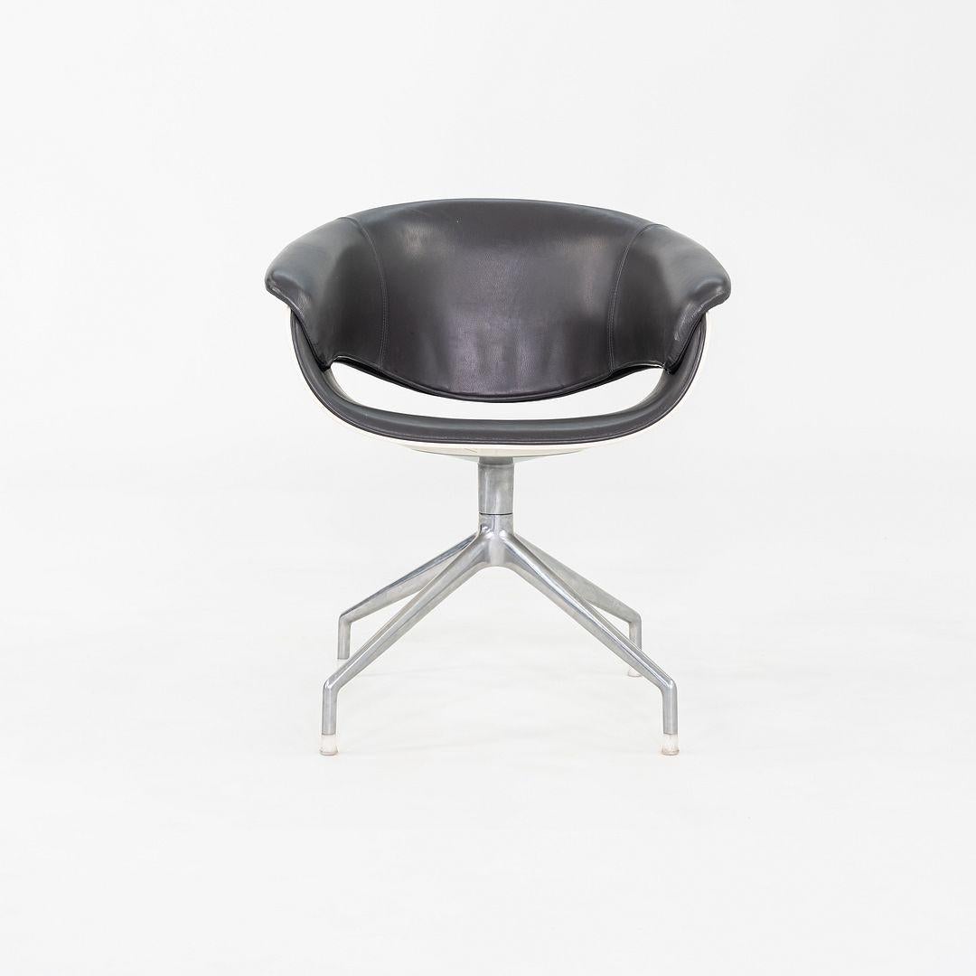 2004 Uwe Fischer for B&B Italia Sina Swivel Arm Dining / Desk Chairs in Leather For Sale 2