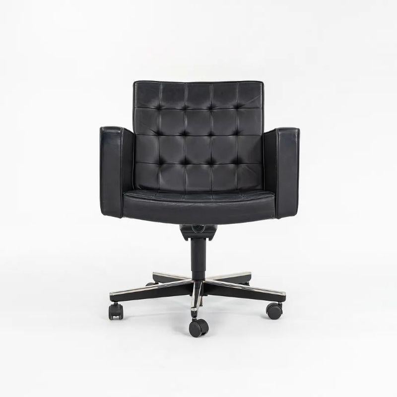 2004 Vincent Cafiero for Knoll Black Leather Executive Desk Chair, Model 180SPS. For Sale 3