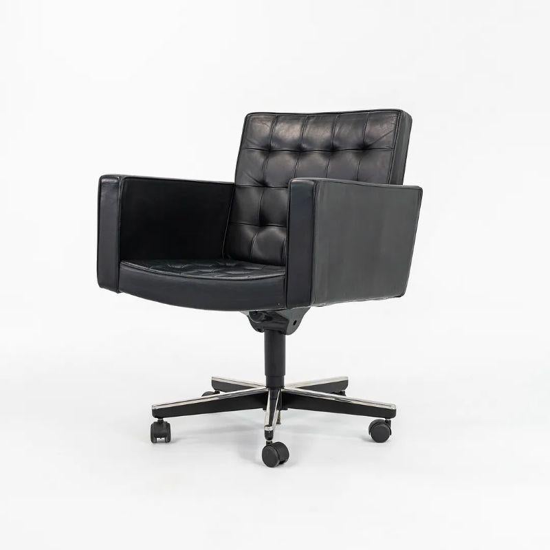 2004 Vincent Cafiero for Knoll Black Leather Executive Desk Chair, Model 180SPS. For Sale 4