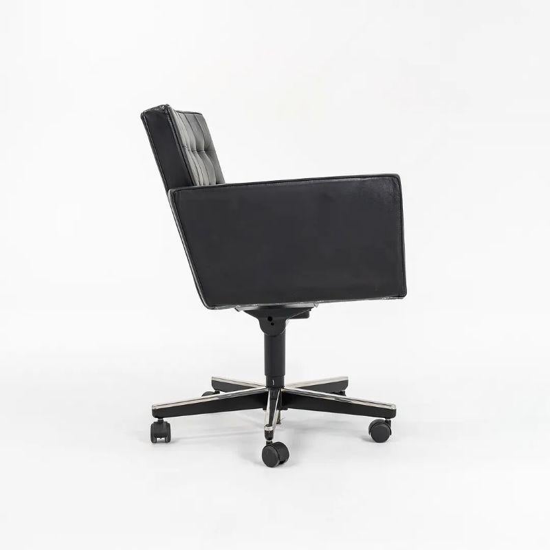 American 2004 Vincent Cafiero for Knoll Black Leather Executive Desk Chair, Model 180SPS. For Sale
