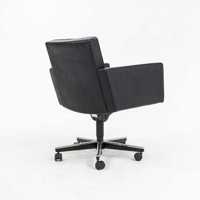 2004 Vincent Cafiero for Knoll Black Leather Executive Desk Chair, Model 180SPS. In Good Condition For Sale In Philadelphia, PA