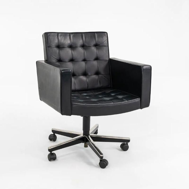 Enamel 2004 Vincent Cafiero for Knoll Black Leather Executive Desk Chair, Model 180SPS. For Sale