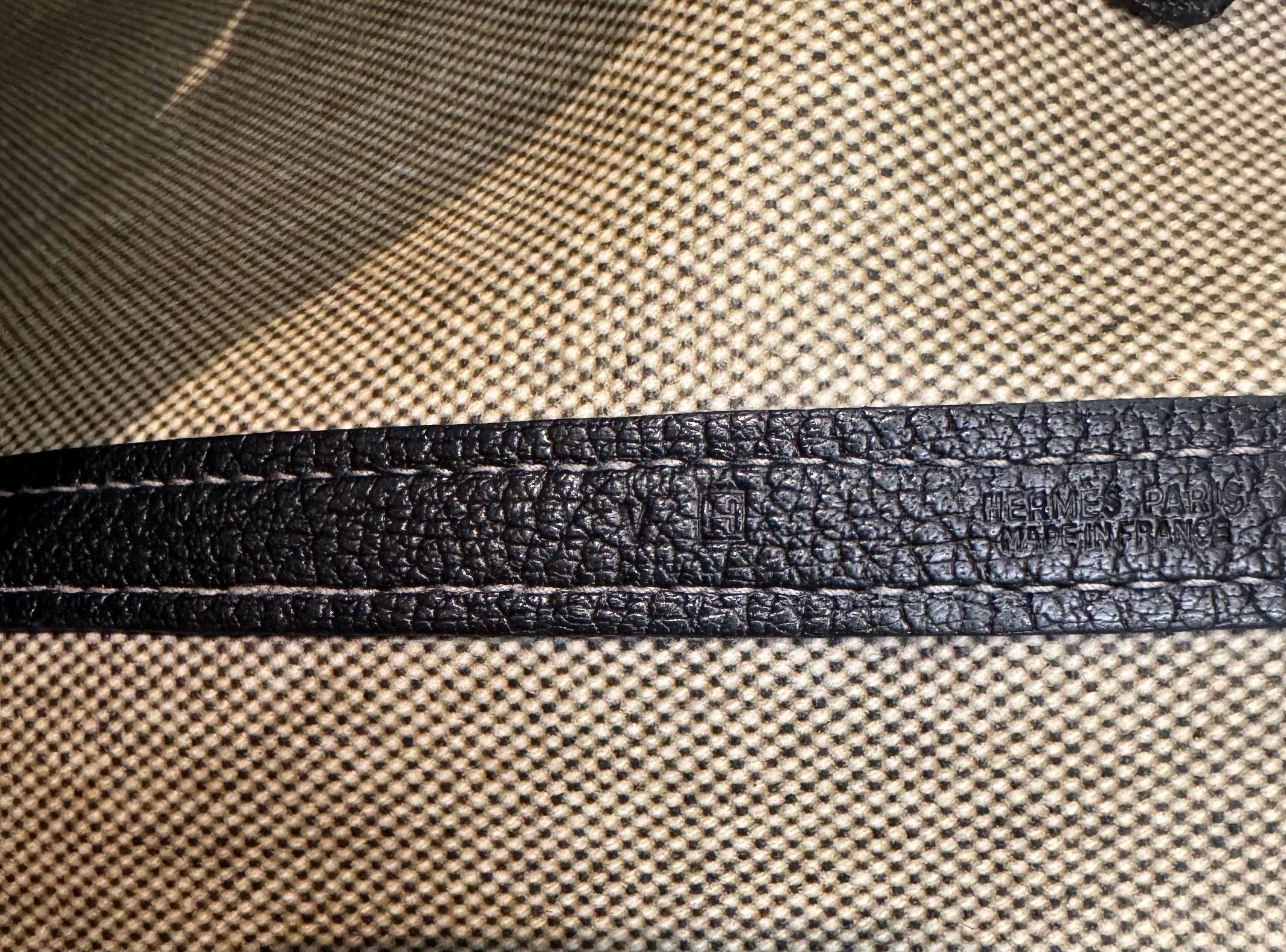 2004 Vintage HERMES Garden Party MM Canvas Grey PHW Tote en vente 3