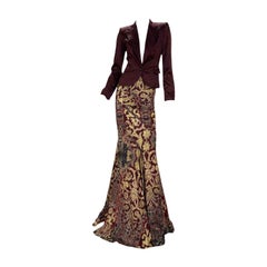 2004 Vintage Roberto Cavalli Evening Long Skirt and Blazer Set