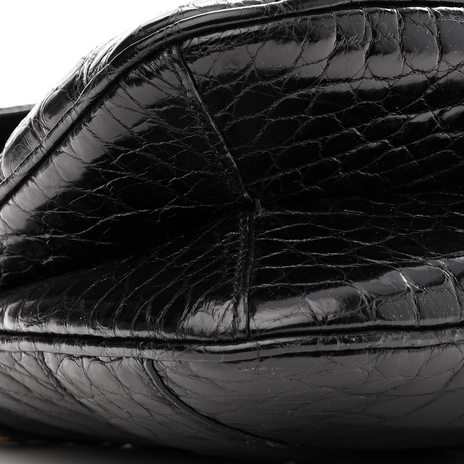 Women's 2004 Vintage Tom Ford for GUCCI Black Alligator Bag with Crystal Embellishment