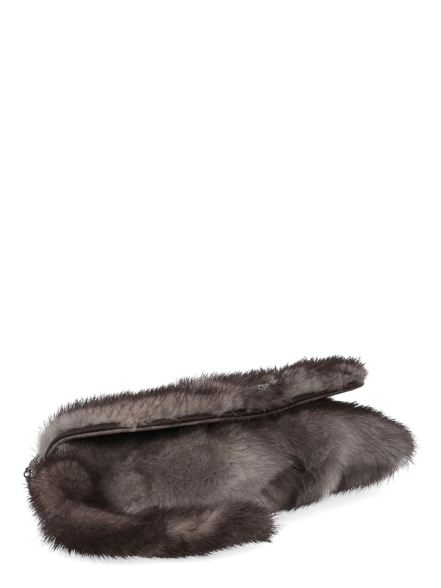 Women's 2004 Vintage Tom Ford for Gucci Cross mink fur clutch bag