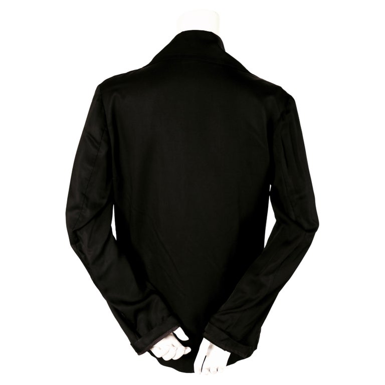 2004 YOHJI YAMAMOTO black RUNWAY jacket with large silver grommets In Excellent Condition For Sale In San Fransisco, CA