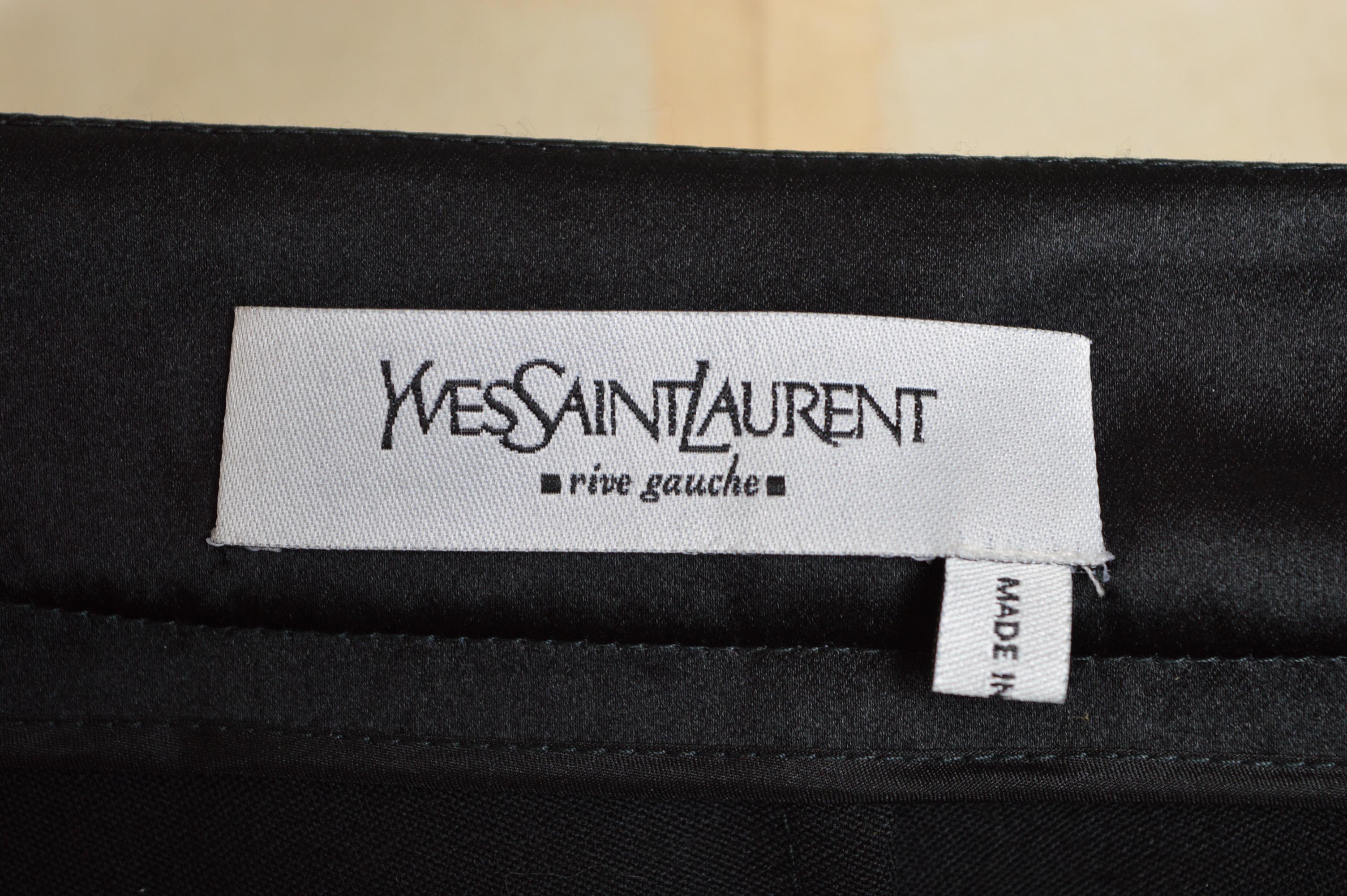 2004 YSL by Tom Ford Black Tuxedo Pants - Tailored All Black suit Trousers For Sale 8