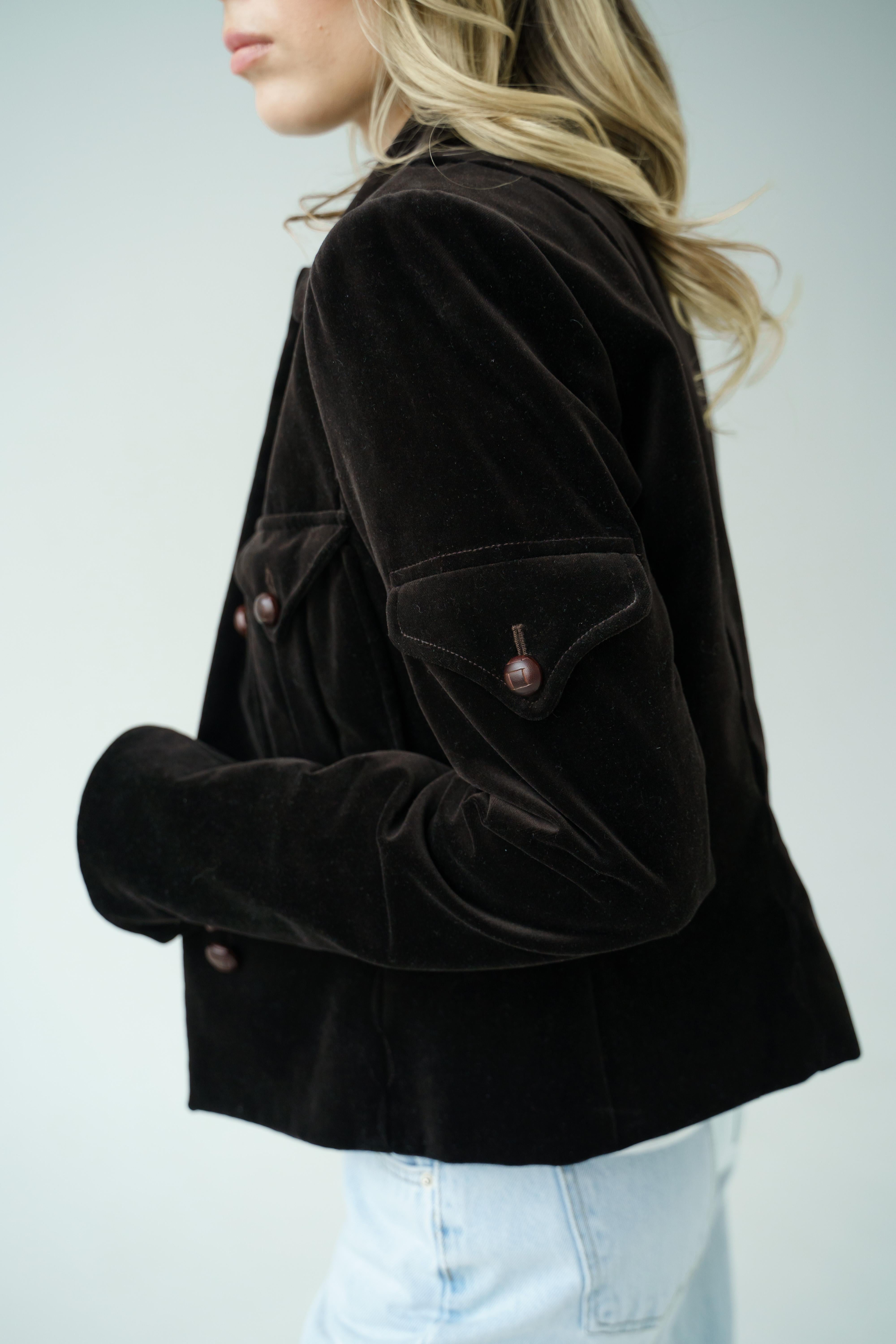 2004 YSL Tom Ford 2004 Yves Saint Laurent Rive Gauche Velvet Jacket For Sale 1